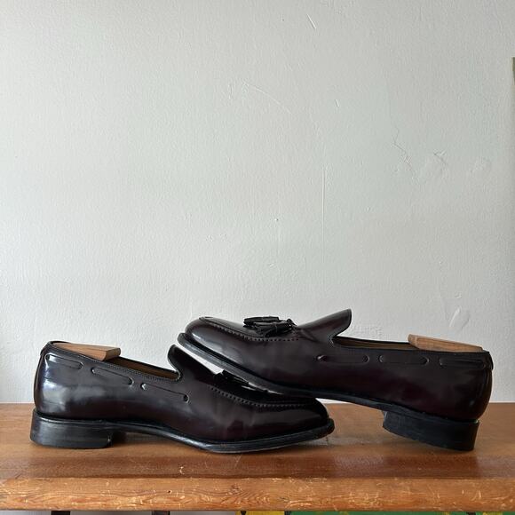 Men’s Johnston & Murphy Tassel Loafers Slip On Oxblood Size 11.5 D/B EUC Leather main image 5